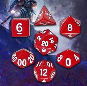 Set de 7 dados en rojo
